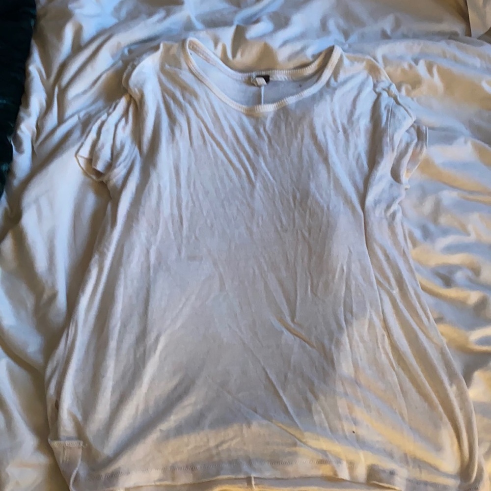 FREE PEOPLE cream T-shirt